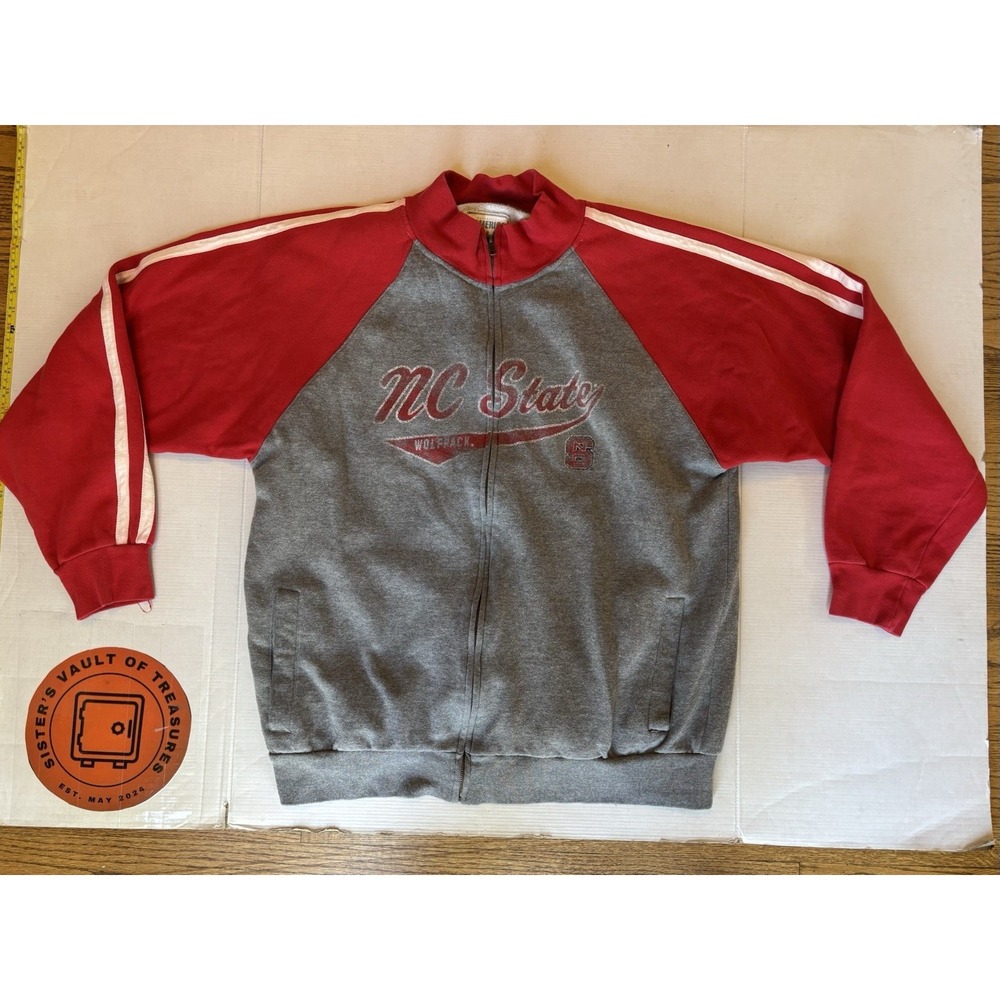 Vtg  J. America NC State Wolfpack full-zip‎ track jacket Men's Sz Xl Sweatshirt